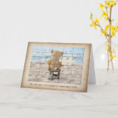 Carte de puzzle d'amitié Teddy Bear (Fleur jaune)