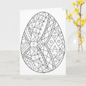 Carte de pysanki à colorier 4 (Fleur jaune)