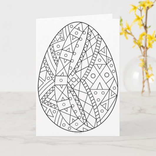 Carte de pysanki à colorier 4 (Fleur jaune)