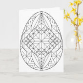 Carte de Pysanky à colorier 2 (Fleur jaune)