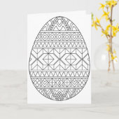Carte de Pysanky à colorier 3 (Fleur jaune)