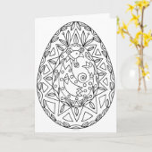 Carte de pysanky à colorier 5 (Fleur jaune)