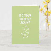 Carte de question d'anniversaire Lime (Fleur jaune)