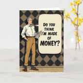 Carte de question d'argent pour papa rétro (Fleur jaune)