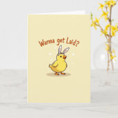 Carte de question du joli oiseau lapin (Fleur jaune)