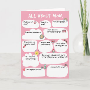 Carte de questionnaire de la Fête des mères de MOM