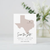 Carte de QUINN Texas Enregistrer la date (Coeur mo (Debout devant)