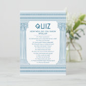 Carte de Quiz de Soirée Grecque (Debout devant)