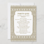 Carte de Quiz de Soirée Toga (Devant)