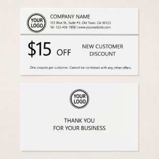 Carte de rabais pour les nouveaux clients