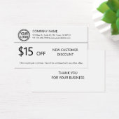 Carte de rabais pour les nouveaux clients (Bureau)