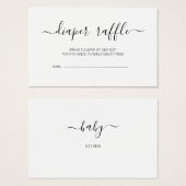 Carte de rabat à Baby shower de calligraphie (Devant & derrière)