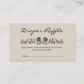 Carte de rabat à Baby shower floral noir (Devant)