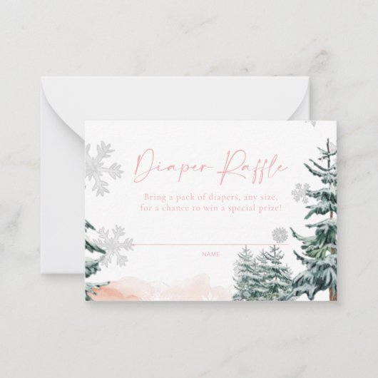 Carte de rabat à couches roses d'hiver (Devant)