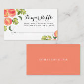 Carte de rabat Baby shower de l'aquarelle Peaches (Devant / Derrière)