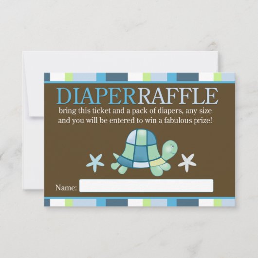 Carte de rabat Baby shower de tortue (Devant)