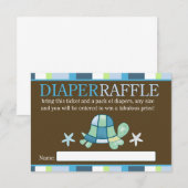 Carte de rabat Baby shower de tortue (Devant / Derrière)