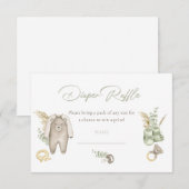 Carte de rabat Baby shower pour bébé vert (Devant / Derrière)