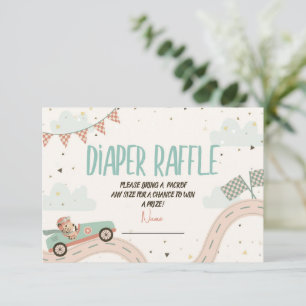 Carte de rabat Baby shower rapide de course automo