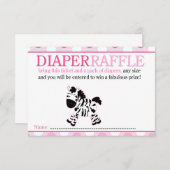 Carte de rabat Baby shower Zèbre rose (Devant / Derrière)
