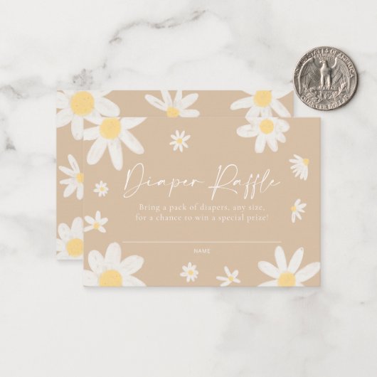 Carte de rabat Beige Daisy (Devant/Arrière en situation)