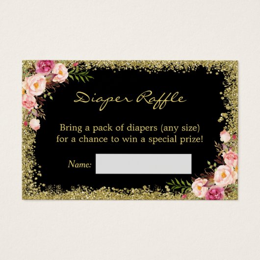Carte de rabat Black Gold Parties scintillant rose (Devant)