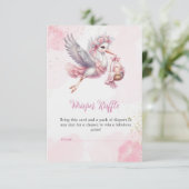 Carte de rabat - Bouche rose Bébé Fille Douche (Debout devant)