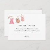 Carte de rabat classique pour bébé rose (Devant / Derrière)