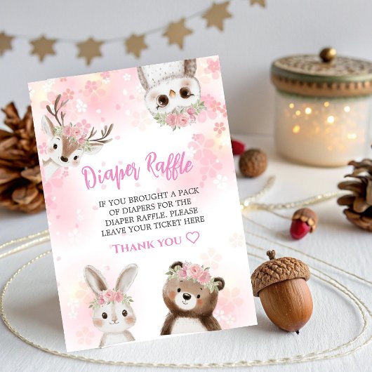 Carte de rabat de Baby shower de bois pour fille