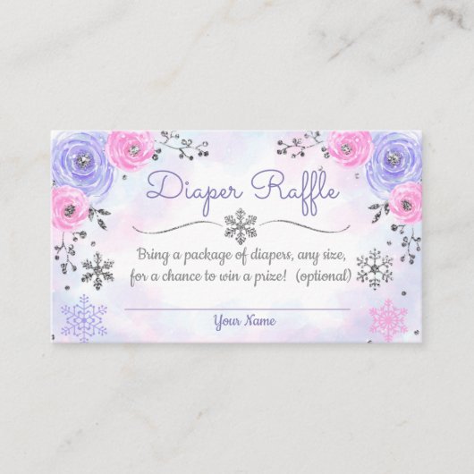 Carte de rabat de Baby shower de couches de neige  (Devant)