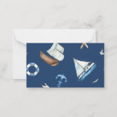 Carte de rabat de couche de Baby shower nautique (Dos)
