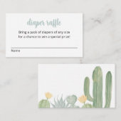 Carte de rabat de couche de Cactus, Baby shower Fi (Devant / Derrière)
