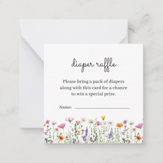 Carte de rabat fleur sauvage Baby shower (Devant)