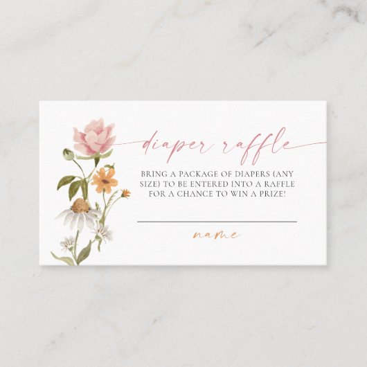 Carte de rabat fleur sauvage Baby shower Floral (Devant)