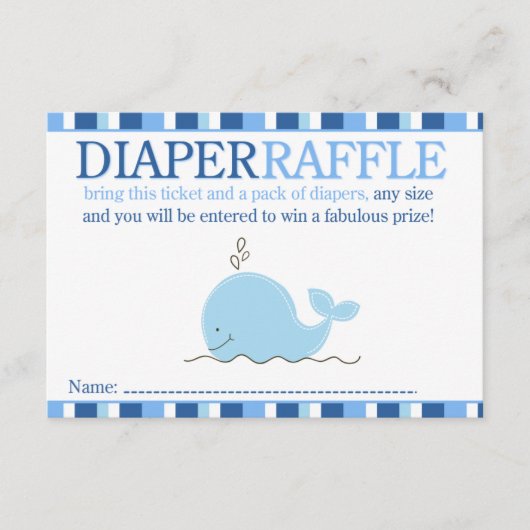 Carte de rabat Little Blue Whale Baby shower (Devant)