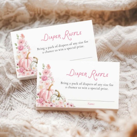 Carte de rabat pour fille Citrouille florale