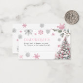 Carte de rabat rose Pink Winter Wonderland (Devant/Arrière en situation)