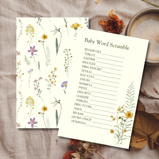Carte de rabat Rustique Fleur sauvage Boho