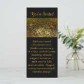 Carte de rack d'invitation Noir & Or (Debout devant)