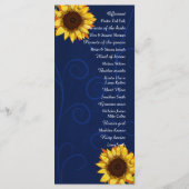 Carte de rack mariage tournesol/bleu (Dos)