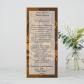 Carte de rack/Menu/Programme Marron/Châtaigne/Or/V (Debout devant)