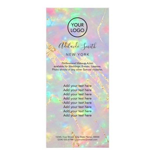 carte de rack opale fausse iridescente (Devant)