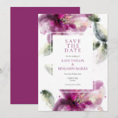 Carte de rappel à conserver Fleur de Lys rose aqua (Devant / Derrière)