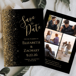 Carte de rappel à conserver pour mariage 'Black Go