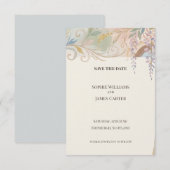 Carte de rappel baroque florale pastel (Devant / Derrière)