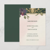 Carte de rappel baroque Orchidée émeraude (Devant / Derrière)