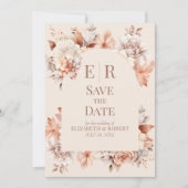 Carte de rappel "Blush Beige Monogram" pour annonc (Devant)