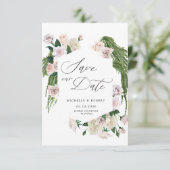 Carte de rappel blush rose florale sophistiquée (Debout devant)