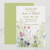 Carte de rappel Boho Floral Wildflowers à plat (Devant / Derrière)