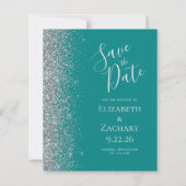 Carte de rappel Budget Bleu sarcelle Argent (Devant)